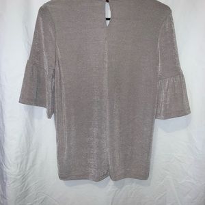 V neck flutter sleeve blouse